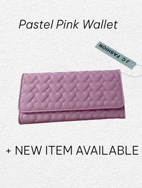 Pink Quilted Fashion Faux Leather Heart Wallet